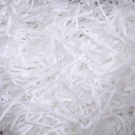 SOFPLATE 180G Gift Basket Filler Shredded Paper Bulk White Easter Crinkle Cut Shred Tissue Paper Gift Boxes Wrapping Bag Cushion Shred Confetti for Basket Filling Packing Christmas Holiday Party Decor