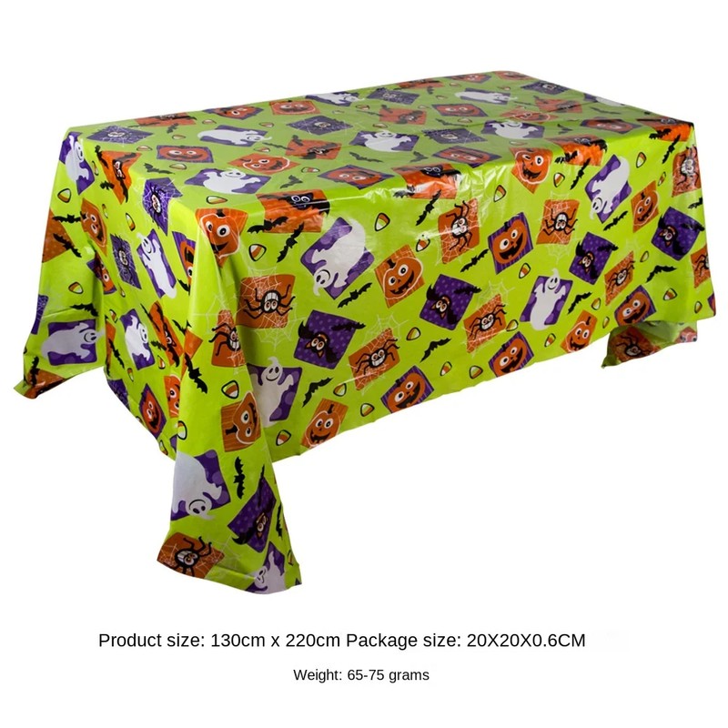 Halloween Plastic Tablecloth Set for Party Tables – 3-Pack Pumpkin,