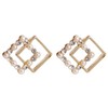 Miyabi Grace Women's Non-Hole Earrings, Popular, Painless, Elegant, Gold, Square,