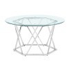 Steve Silver Escondido Round Tempered Glass Cocktail Table in Silver