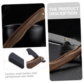 TOVINANNA Elegant Natural Wood Shaving Stand Beard Trimmer Razor Holder for Men's Head Shaving