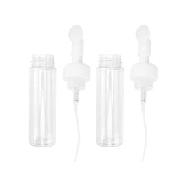 Healeved 2pcs Portable Foaming Bottles Brush Refillable Face Washing Dispenser for Travel Leak Empty Foaming Bottle Brush