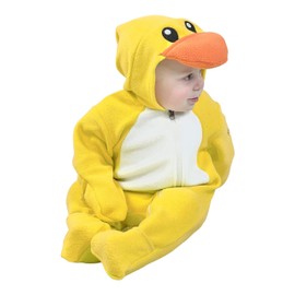 Snonook Fleece Baby Bunting Bodysuit – Unisex Baby Pram with Attached Hood, Fold-Over Mittens & Footies, Baby Winter Suit Outerwear Jacket, Baby Duck, 3t Toddler