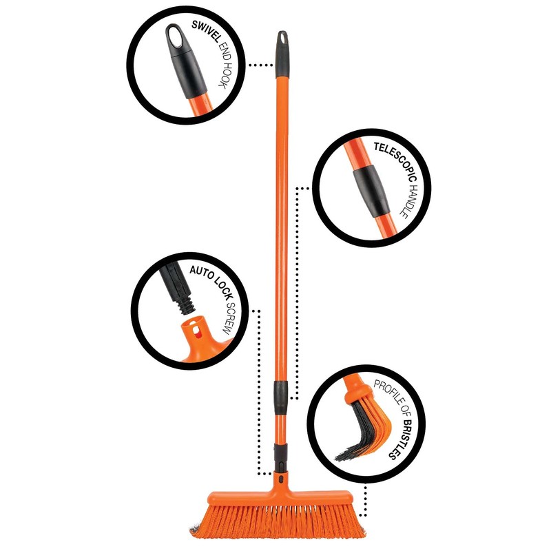 Tiger Jaw TJB2 Heavy Duty Multipurpose All-in-One Broom and Rake