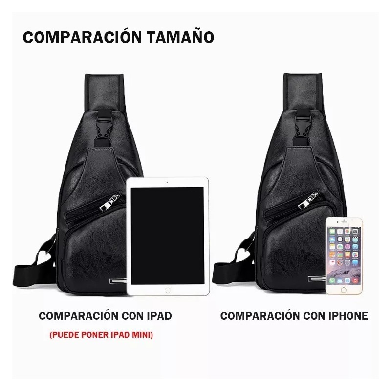 Dolores Pechera Mochila Antirrobo Usb Cuero Bandolera Cruzada Hombro