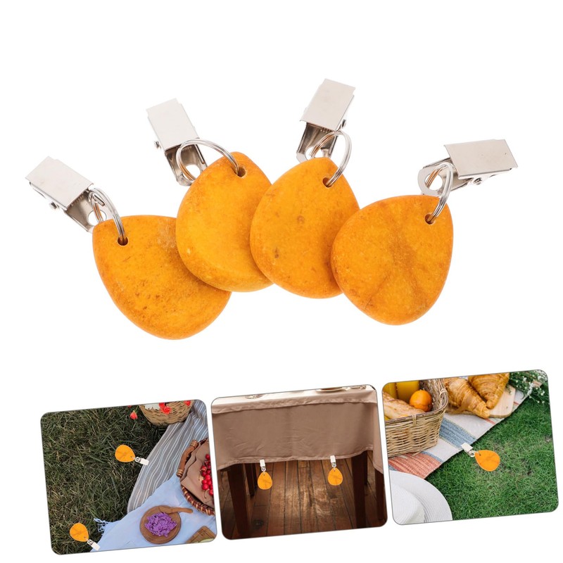 Cabilock 4Pcs Tablecloth Weights Clips Waterdrop Decorative Tablecloth Pendants Windproof