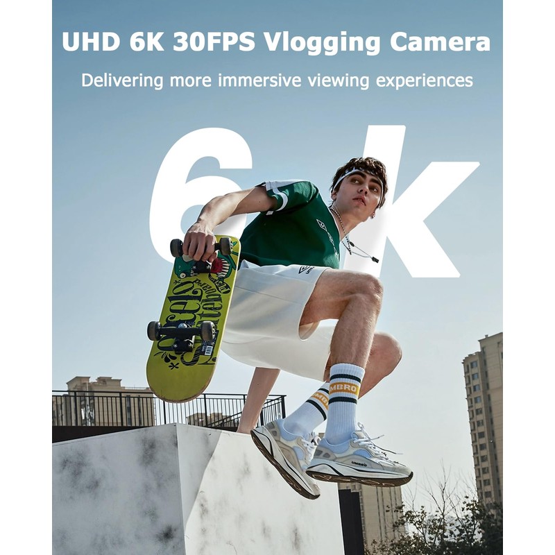 FLATIC Cameras for Photography, 6K 64MP Digital Camera with WiFi