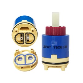 JH04BD Ceramic Plastic Faucet Cartridge 40mm Replacement Cartridge With Single Lever Cartridge Pressure Balance Cartridge Replacement, Compatible with FC9AC010 Hain-Yo