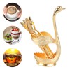 Coffee Spoon Holder Elegant Swan Shaped Alloy Mirror Polish Rich