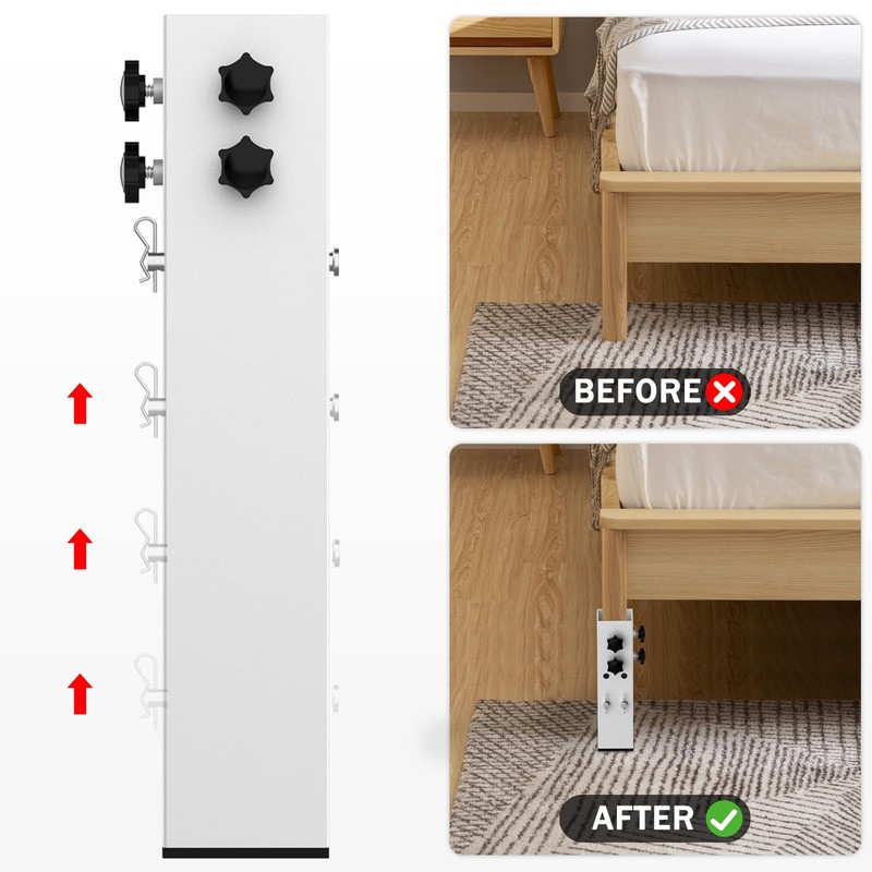 FOROIRON 2025 Up-Grade 4 Pack Carbon Steel Dorm Bed Riser