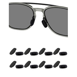 HILEEN 8 Pairs Replacement Nose Pad Pieces for Costa South Point|Flagler|Shipmaster|Fernandina|Wader|Peli; for Oakley Latch Key|Cartridge|Spindle|Diecutter|Lugplate|Latch Alpha Sunglasses - Black