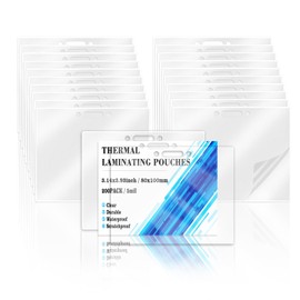 200 Pack 5mil 2.94“x4.13" Thermal Laminating Pouches Badge Laminate Pouches Clear Laminated Luggage Tags Printable Laminator Pouches for Business Permits Cards (200, 2.94"x4.13"-5mil-with Holes)