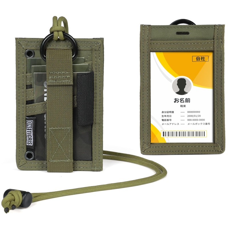 OneTigris ID Card Holder with Pen Holder, Neck Holder, Card
