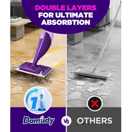 4-Layer Super Absorbent Pad Refills for Swiffer Wet Jet Mop, Heavy Duty & No-Shedding Mopping Pads Refill, Disposable Streak-Free Cleaning for All Sealed Floors 60 Pack