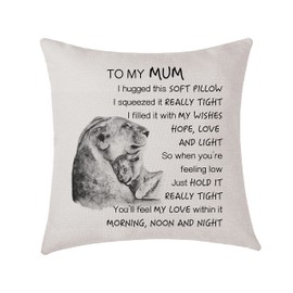 AMZKWY Mother Mum Gifts To My Mum Cushion Cover Mum Gifts from Son/Daughter Birthday Mother's Day (Mum), 45x 45cm (FM21102)