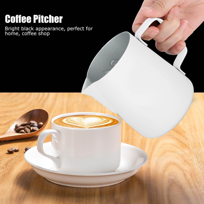 Milk Frothing Pitcher Stainless Steel 380ml Pointed Spout Milk Froth
