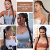 Long Ponytail Extension, 60cm Long Braided Ponytail with Tie Ponytail