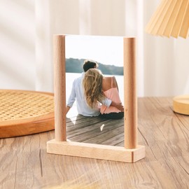 ANAZOZ 10x15 cm Bilderrahmen Holz, Bilderrahmen Hochzeit Bilder zum Aufstellen, Horizontal Fotorahmen Collage 1 Stück