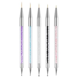 Nail Art Brushes 9PCS Nail Brush Set with Liner Brush and Dotting Pens for Home and Professional Salon Use:_5PCS Nail Brush Set