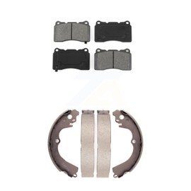 Transit Auto Front Rear Semi-Metallic Brake Pads And Drum Shoes Kit Replacement For Ford Ranger Mazda B2300 B3000 B4000 With 9" Diameter KSN-100209