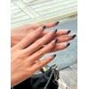 Chrome Black Handmade Nail Tips - Coffin Egg / 크롬