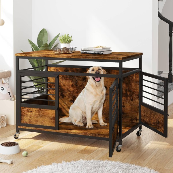 DWVO Dog Crate Furniture, 39.4 Inch Dog Kennel Indoor Furniture
