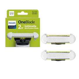 Philips Cuchillas OneBlade Intimate para todos los modelos OneBlade y OneBlade Pro, SkinProtect para recortar y afeitar la zona íntima con protección adicional de la piel, 2 unidades, QP229/51