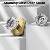 MAXECURITY 1 Pack Glass Door Knob, Rosette Shaped Crystal Door