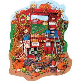 Fall Farm Stand Shaped 500 Piece Jigsaw Puzzle