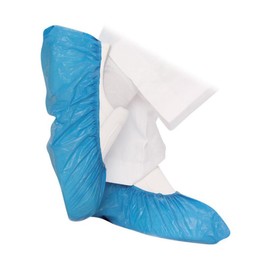 MIRAFLORES ORIGINAL 100 blaue Einweg-Überschuhe - glatt - mit elastischen Knöchel - für Schönheitssalons, Wellness, Ärzte, SPA, Pflegeheime, Restaurants, Reinigung