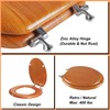 Angel Shield Durable Wood Veneer Natural Toilet Seat Metal Hinged
