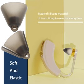 Micro Traders 10pcs Hearing Aid Domes Soft Silicone Receiver Tulip Domes Audiphone Ear Tips Replacements Earbud Audiphone Invisible Tip Domes Transparent Black