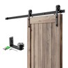 CCJH 6.6FT Single Sliding Barn Door Hardware Kit Black Basic