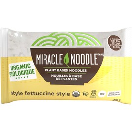 Miracle Noodle Organic Fettuccine Konjac Shirataki Noodles - Plant Based, Keto, Vegan, Gluten Free, Low in Carbs & Calories, Non-GMO, Paleo - 7 Oz, 6-Pack