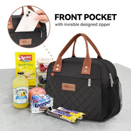 HOMESPON Lunch Bag Cooler Bag Lunch Bag Lunch Bag Lunch Bag Women Men Adults Insulated Bag for Work Office Picnic, Black Mesh Bags
