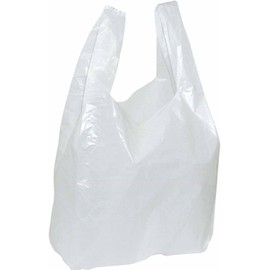 Pack of 100 300 x 200 x 600 mm Shirt Carrier Bags Plastic Bags White Carry Bag Suitable for Food