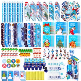 Atonofun 242 Pcs Christmas Party Favors, Christmas School Stationery Set Xmas Exchange Gifts Reward Prizes Bulk for Students Kids Xmas Stocking Stuffers School Goodie Bag Fillers