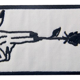 Finger Gun And Flower Patch Embroidered Applique Hand Gesture Badge Iron On Sew On Emblem