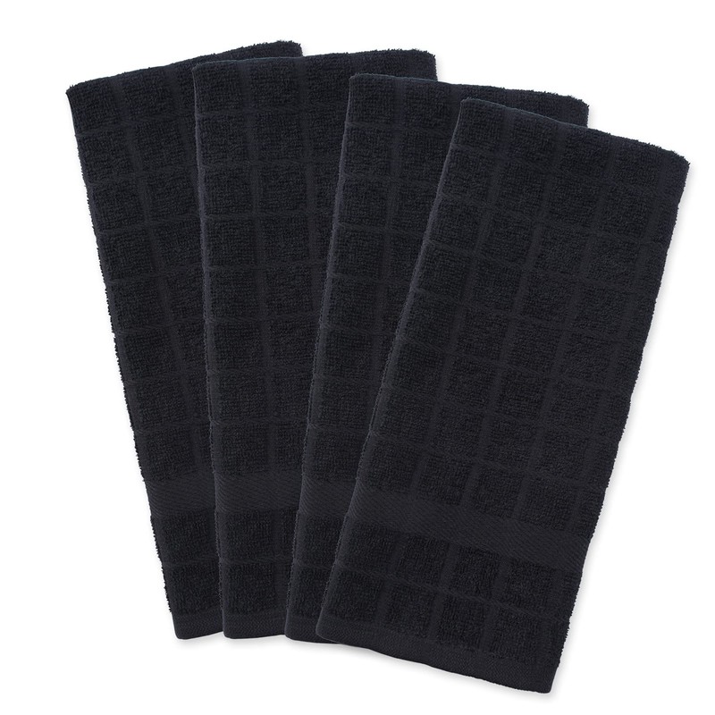 DII Cotton Terry Windowpane Dish Towels, 16 x 26 Set
