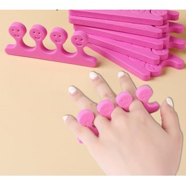 Toe Separators Finger Separators, Soft Sponge Toe Separators Pedicure, Toe Finger Dividers for Women Men Nail Art Pedicure Manicure Polishing Coating Gel Painting Beauty Accessories (Smiling face)
