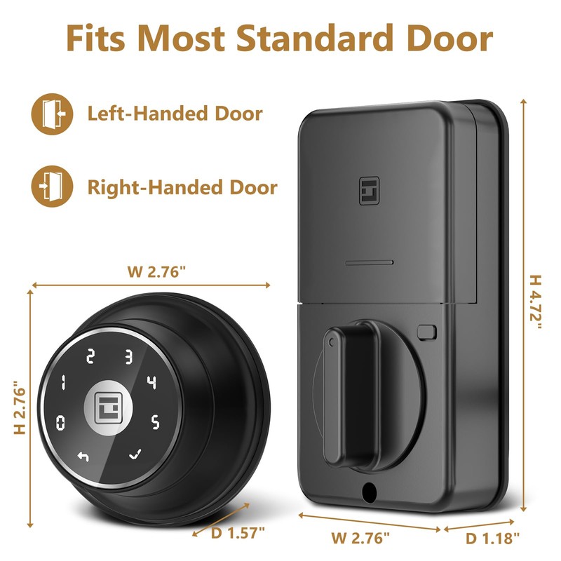 GeekTale Keyless Entry Door Lock, Electronic Keypad Deadbolt Smart Lock