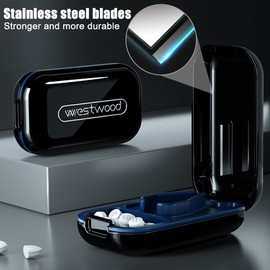 TOPOST Cortador de Pastillas con Organizador, Partidor de Pastillas Pequeñas