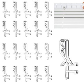 20-Pack Clear Plastic Blind Clips – Universal Replacement Valance Clips for Clip-In Blinds,Vertical & Mini Blinds – Easy Snap-On Design, Window Blind Repair Kit