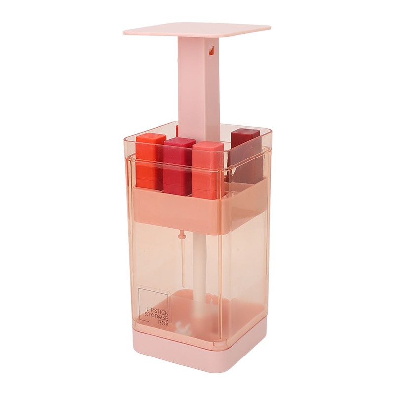 Lipstick Holder Auto Lifting Dustproof Large Capacity Transparent Window Lipstick