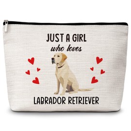 Dog Lover Gift Makeup Bags, Just A Girl Who Loves Dogs Cosmetic Bag, Labrador Retriever Makeup Pouch Gifts for Dog Lovers Pet Owners, Birthday Christmas Gifts for Girls Women Friends -67