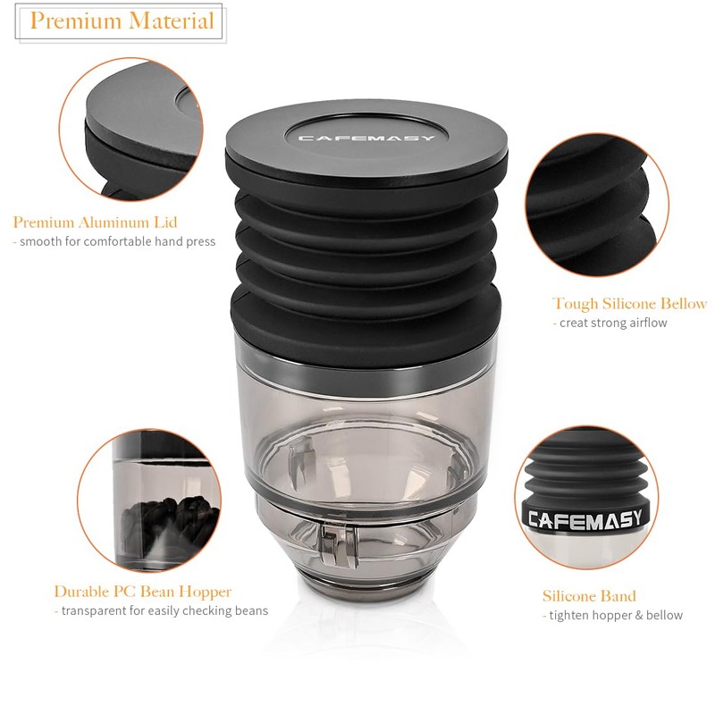 CAFEMASY Clear Single Dose Hopper and Silicone Bellow Compatible with