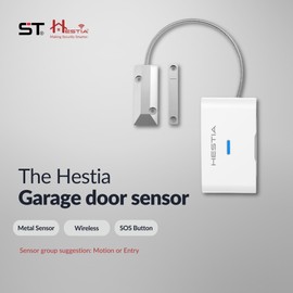 HESTIA Wireless Garage Door Sensor, Metal Shutter Door Alarm Garage Security System for Hestia Smart Home Security System, Wireless Garage Alarm System Sensor, No monthly Fee Garage Security System