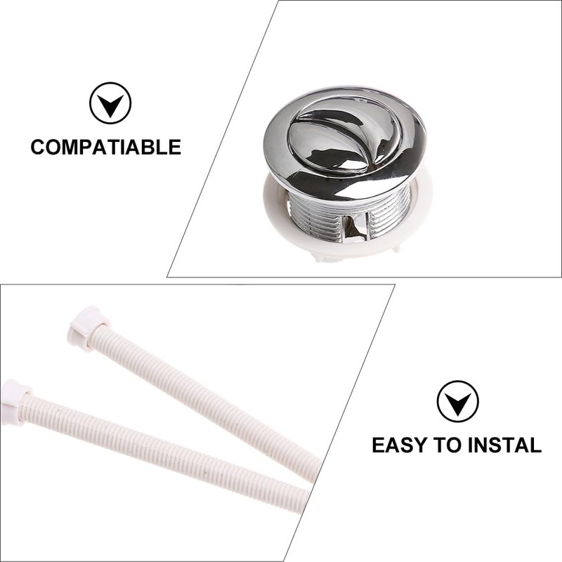 VILLCASE Toilet Flushing Press, 114 mm Silver Double Flushing Toilet