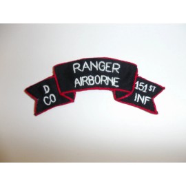 e2513 US Army Vietnam Airborne Ranger tab D Co 151 Infantry Regiment black IR15E