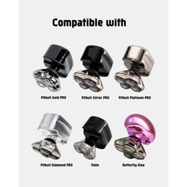 uijino 12 Pack Pitbull Shaver Replacement Blade for Skull Shaver Replacement Heads Pitbull Gold/Silver Replacement Blades for Palm Electric Razors Head Shavers for Bald Men, 2 Cleaning Brush, Premium